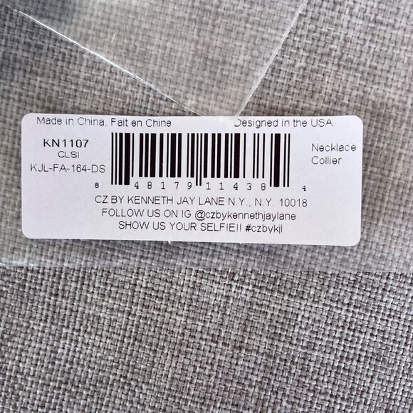 CZ By Kenneth Jay Lane Baguette Open Heart Necklace 2 CTTW 16" w/Gift Bag - Picture 7 of 8